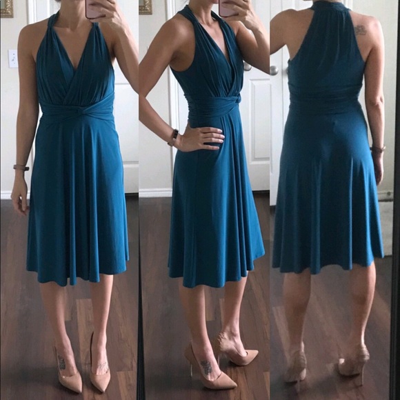 Evan Picone Dresses & Skirts - Evan Picone teal stretchy knotted dress